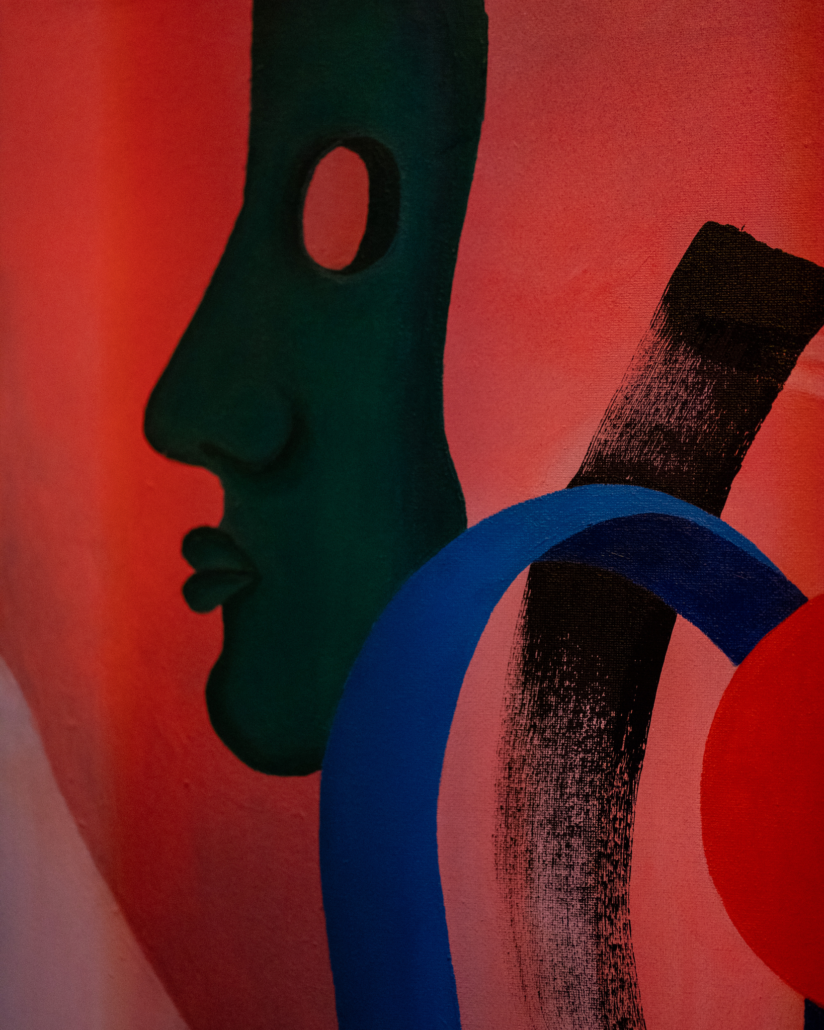 Abstraktes Gemälde – Gesichtssilhouette